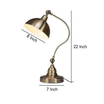 20'' Antique Metallic LED Desk Lamp with Adjustable Gooseneck for Task Lighting