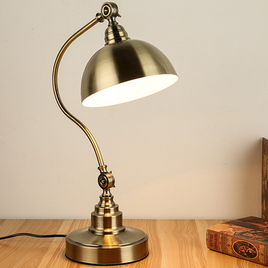 20'' Antique Metallic LED Desk Lamp with Adjustable Gooseneck for Task Lighting