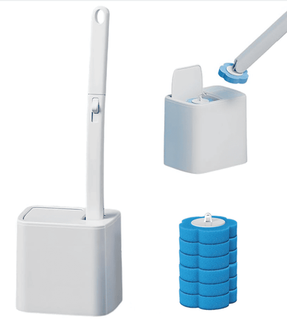 Merry Chrismas🎅Disposable Toilet Brush Set – with Built-In Cleaner & 54 Refills