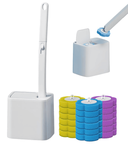 Merry Chrismas🎅Disposable Toilet Brush Set – with Built-In Cleaner & 54 Refills